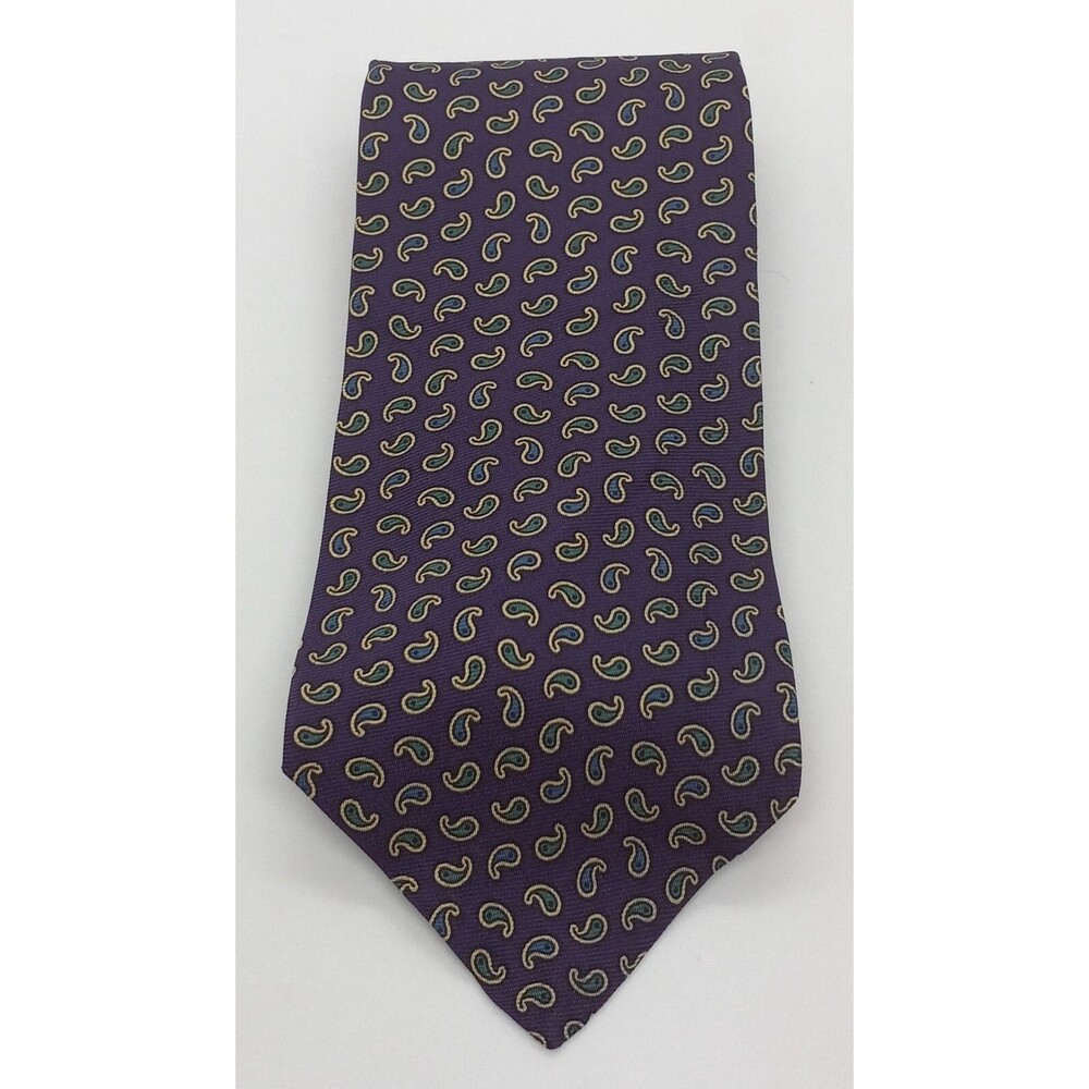Polo Ralph Lauren Paisley Necktie Purple Silk Tie Multicolor Design 57" x 3 7/8"